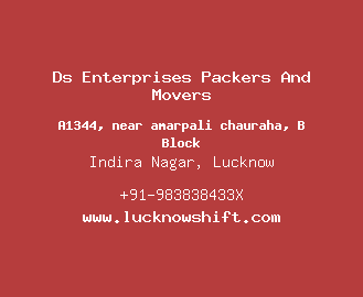 Ds Enterprises Packers And Movers, Indira Nagar, Lucknow