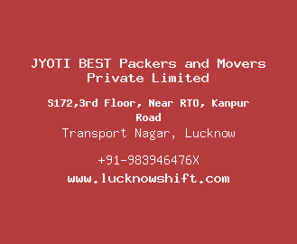 JYOTI BEST Packers and Movers Private Limited, Transport Nagar, Lucknow