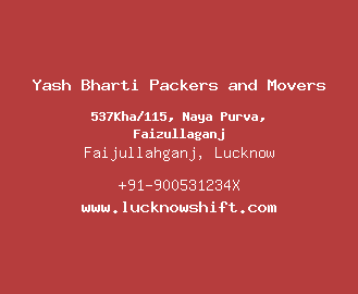 Yash Bharti Packers and Movers, Faijullahganj, Lucknow